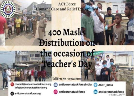 400 MASKS DISTRIBUTED ON THE OCCASION OF TEACHER’S DAY